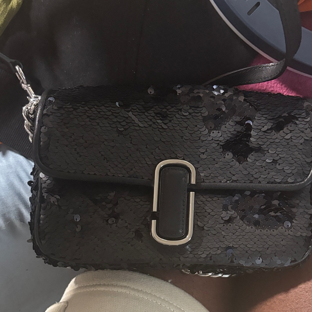 Black Sequin Crossbody Bag